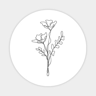 Wildflower Line Art | Floral Botanical Minimalist Lineart Magnet